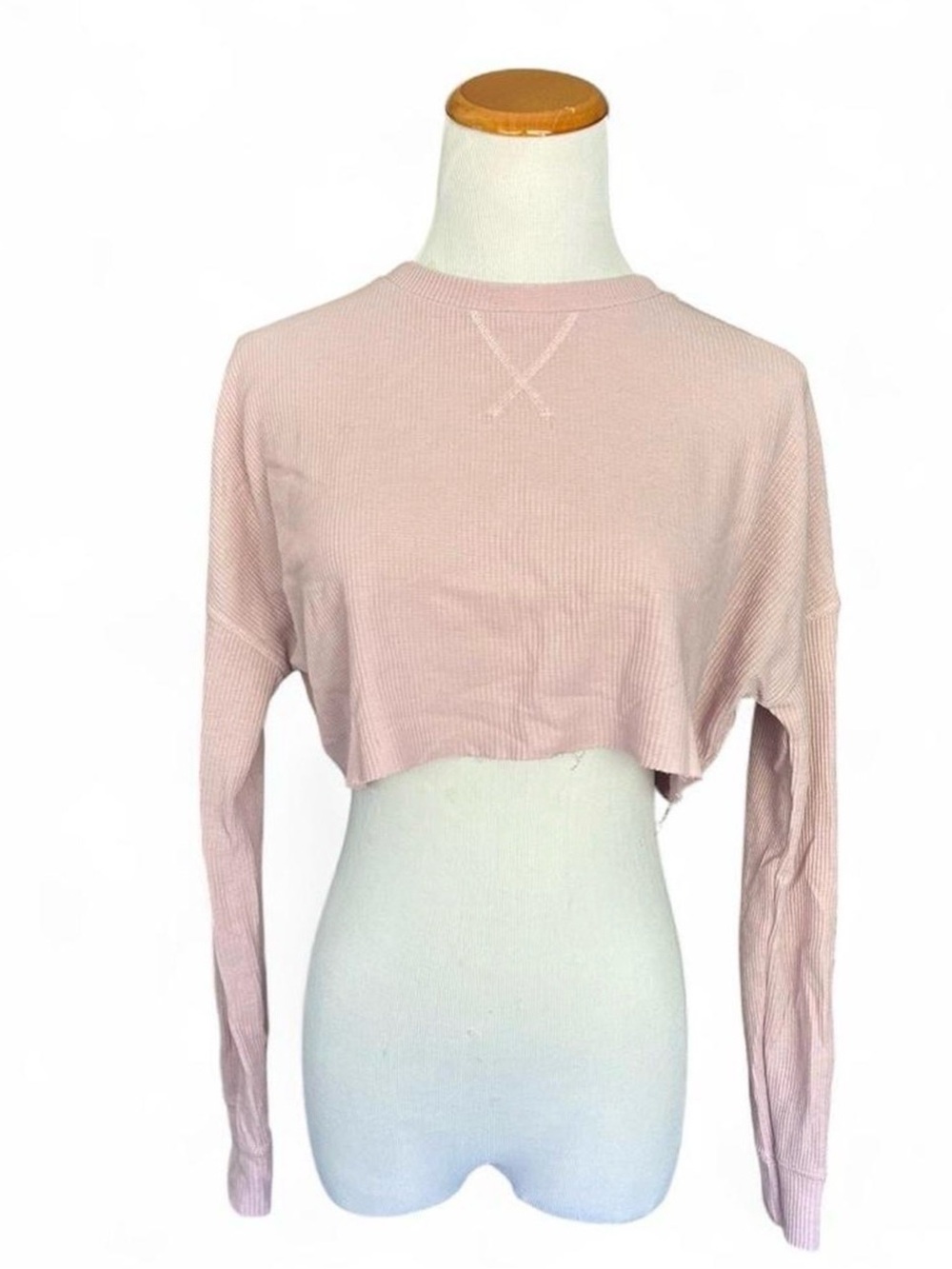 topshop crop waffle knit top
